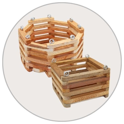 Wooden Slatted Baskets