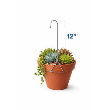 12" Single Clay Orchid Pot Hanger - Each