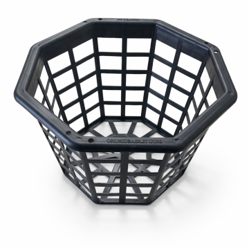 4" Black Plastic Octagonal Orchid Basket